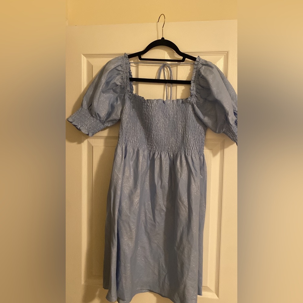 Hill House Athena Blue Glitter Dress - Size L